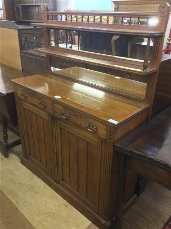 Small late Victorian walnut sideboard(-)